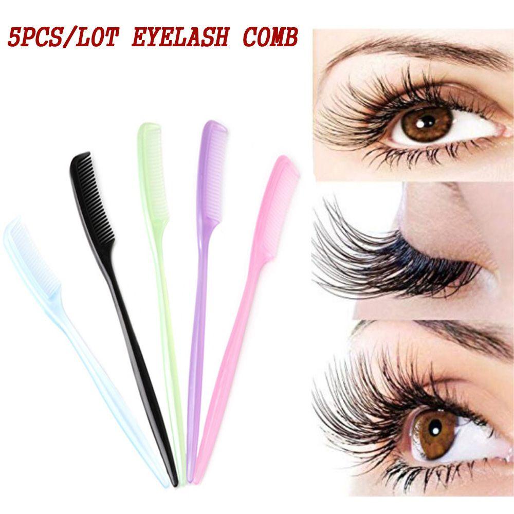 Bộ 5 Cây Lược Nhựa Uốn Cong Lông Mày Chuyên Dụng Cho Salon