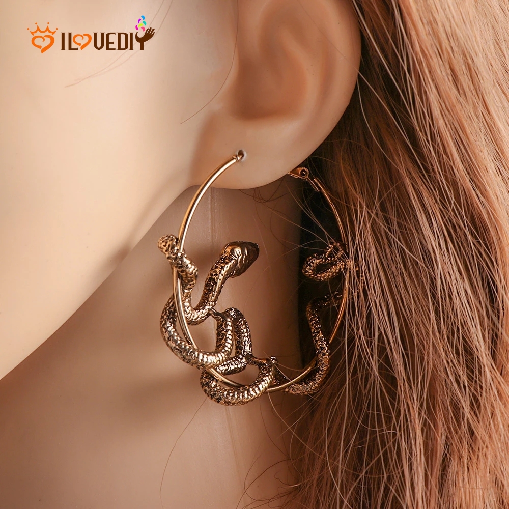 1 Đôi Bông Tai Hình Rắn Sang Trọng Cho Nữ