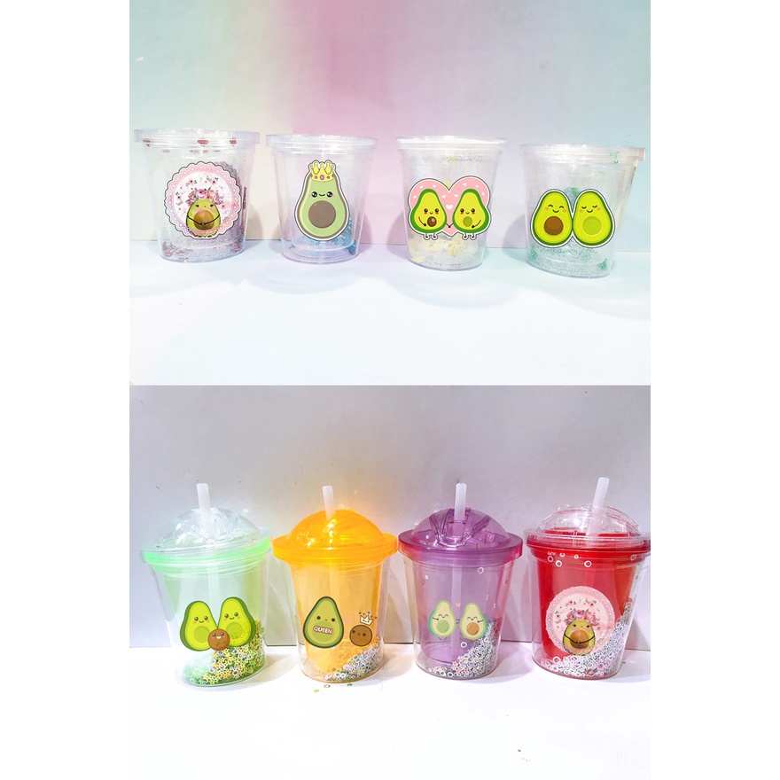 cốc 2 lớp kim tuyến quả bơ avocado  CNKI10 cốc giữ nhiệt ly 2 lớp cốc làm lạnh dễ thương 500ml