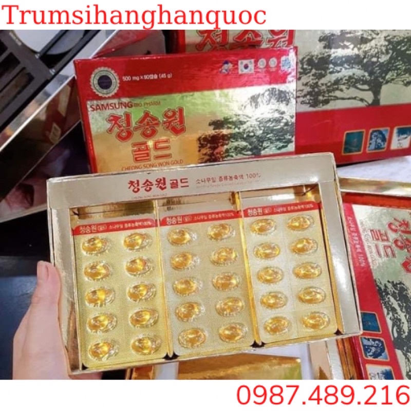 [ HÀNG MỚI VỀ ] Tinh dầu thông đỏ Cheong Song Won Gold Samsung Bio Pharm (hộp 180 viên)