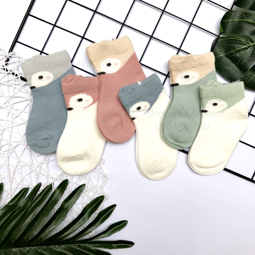 Set 2 đôi tất cotton cho bé trai, bé gái