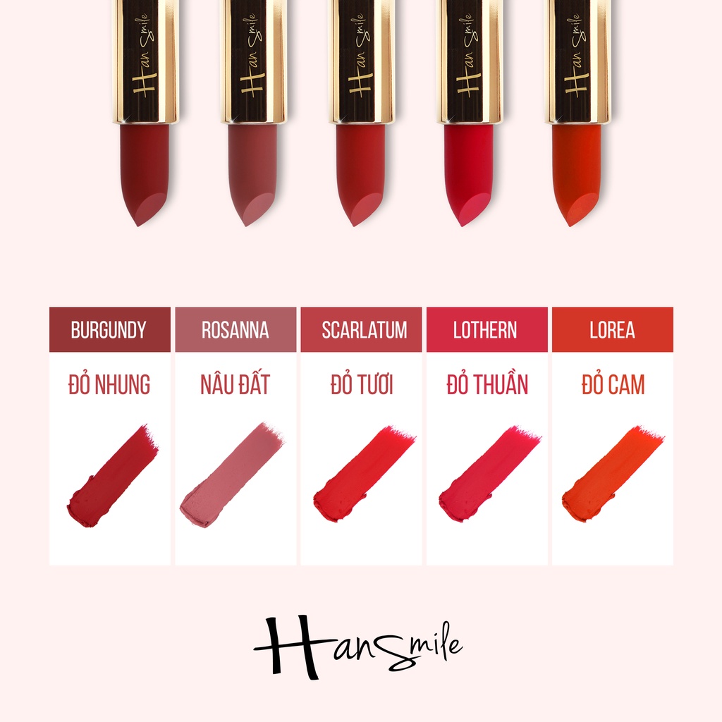 Son Thỏi Lì Lâu Trôi Hansmile Mystick Lipstick 3,5g Chất Son Cao Cấp Mịn Như Nhung