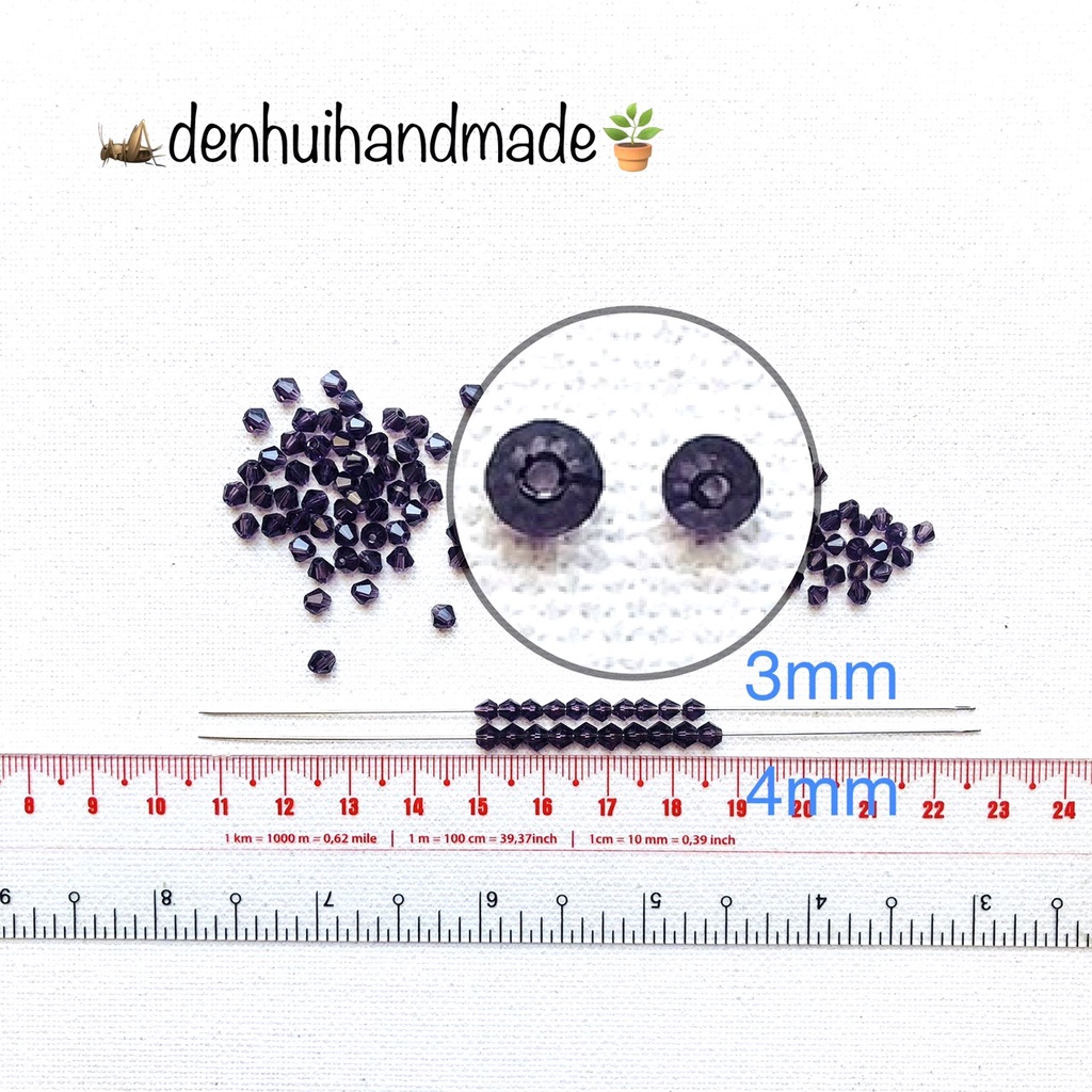 10gr (~250 hạt) Pha Lê Hình Thoi 3mm