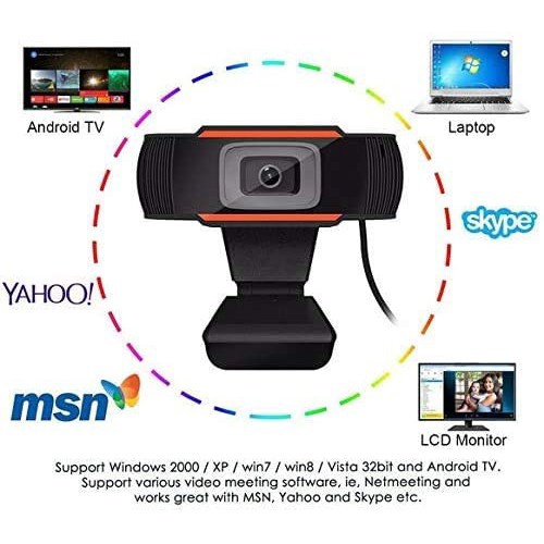 Webcam USB 720P HD tích hợp mic cho laptop PC hỗ trợ quay video kỹ thuật số trực tuyến