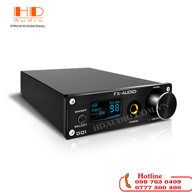 Giải Mã FX-Audio DAC D01 - Bản Nâng Cấp DAC X7- Giải Mã 32 Bit/768Khz/ DSD512