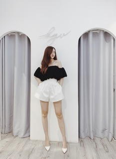 Áo trễ vai crop bồng