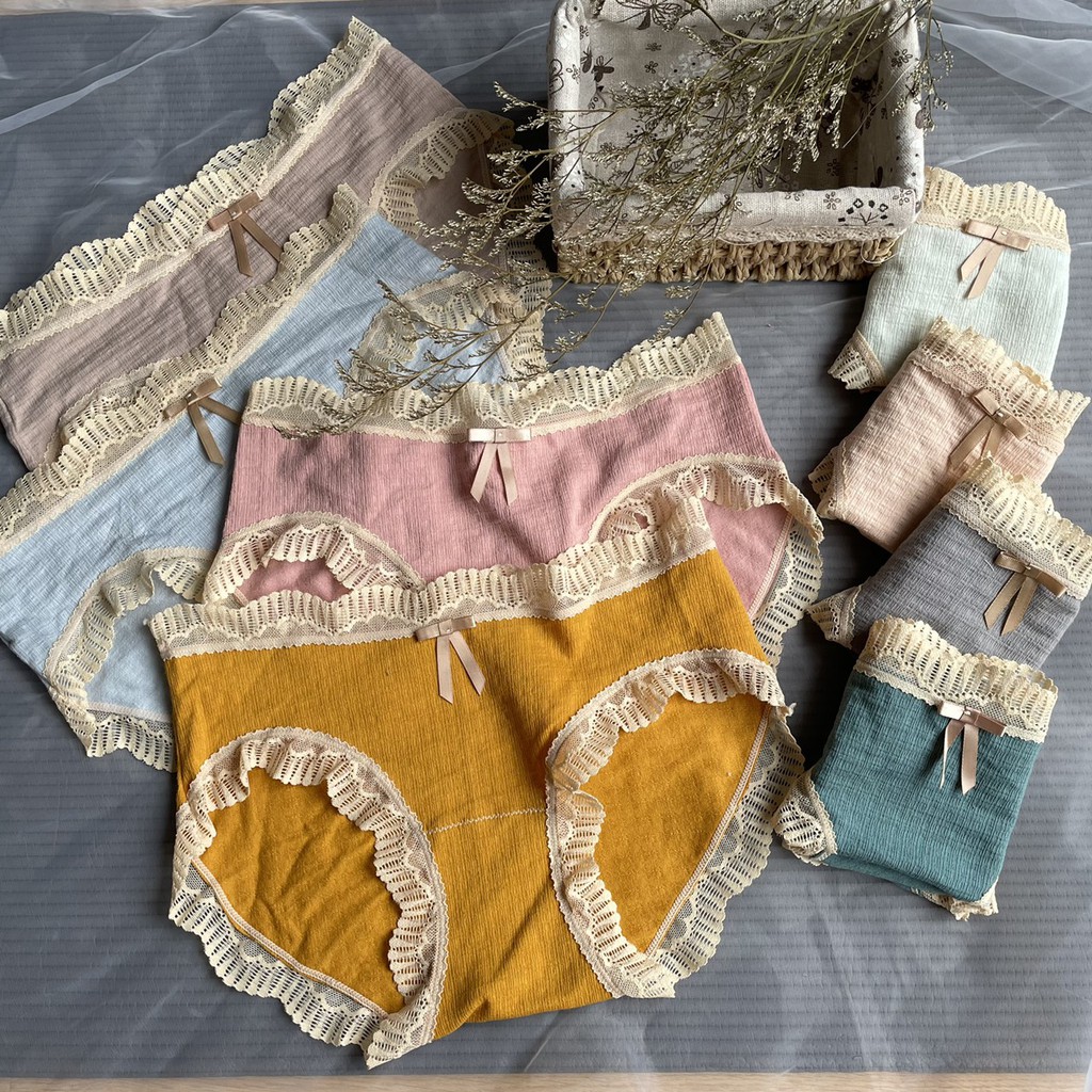 Quần lót nữ viển ren , quần lót cotton gỗ sồi q833 không gian eva KGE
