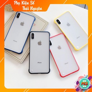 Ốp Điện Thoại Lưng nhám viền hở kèm móc tay cho iphone xs max xs x 8plus 7plus 6splus 6plus 6s 6