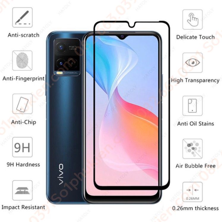 Kính cường lực Vivo Y21 / Y21S / Y33S full màn hình, chuẩn đẹp
