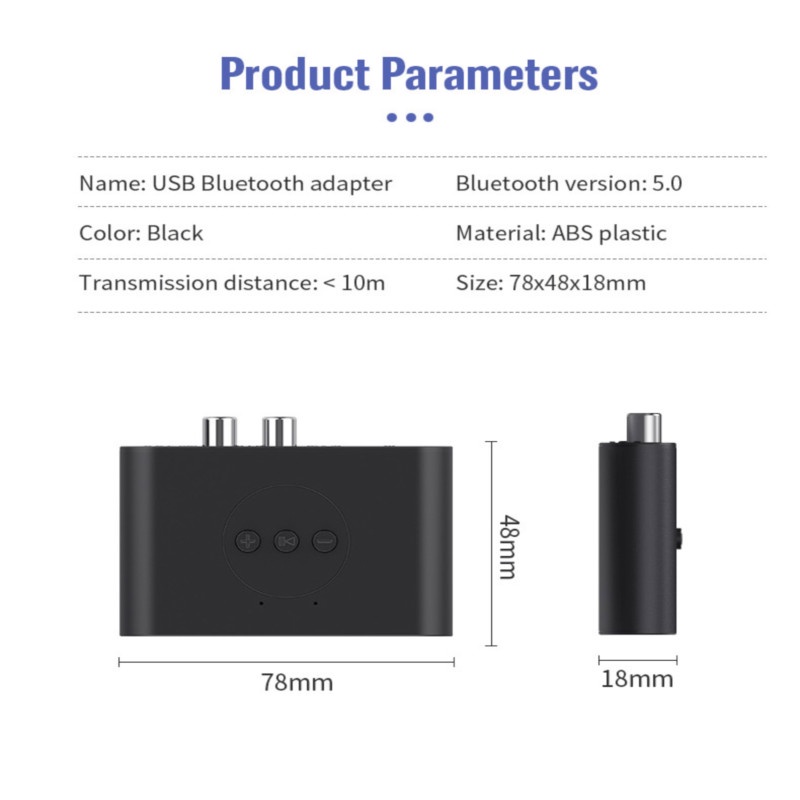 Thiết bị nhận âm thanh không dây Bluetooth 5.0 có micro RCA 3.5mm