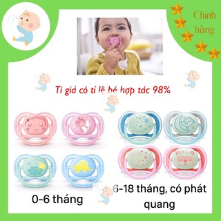 Ti Giả Thông Khí Avent Ultra Air Cho Bé 0-6 Tháng Và 6-18 Tháng Siêu Mềm Giúp Trấn An Tự Ngủ, Ngủ Sâu