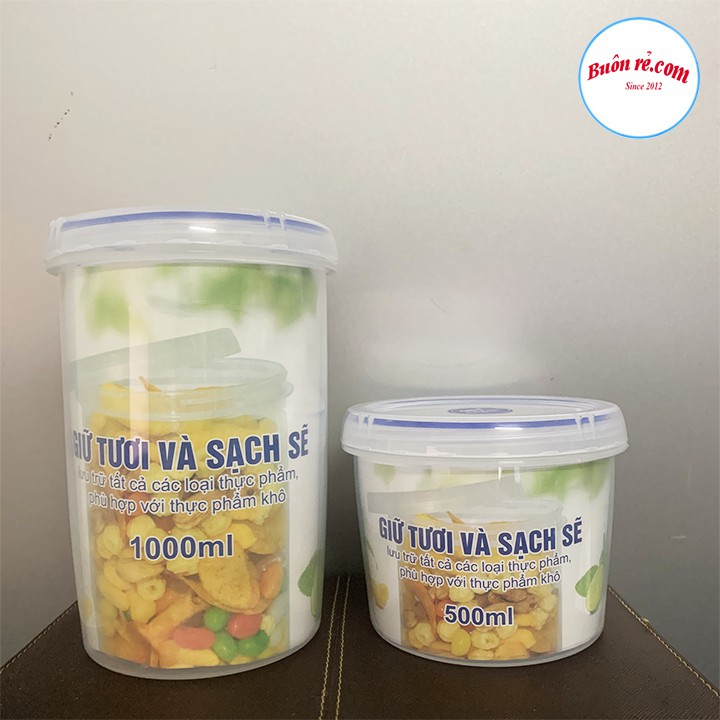 Hộp nhựa tròn 500ml/ 1000ml trữ đông Song Long Plastic bảo quản thực phẩm ( Ms: 2408/2512 ) _ Buonrecom _ 00316/01220