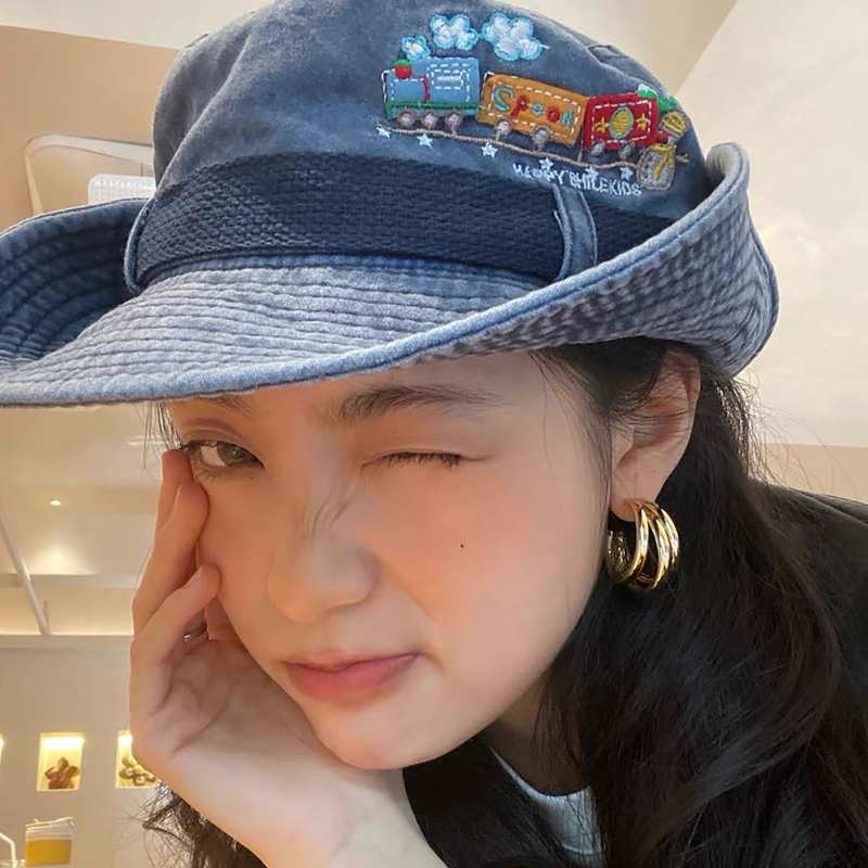 Mũ Cao Bồi Denim Chống Nắng Điều Chỉnh Được Cho Thanh Thiếu Niên