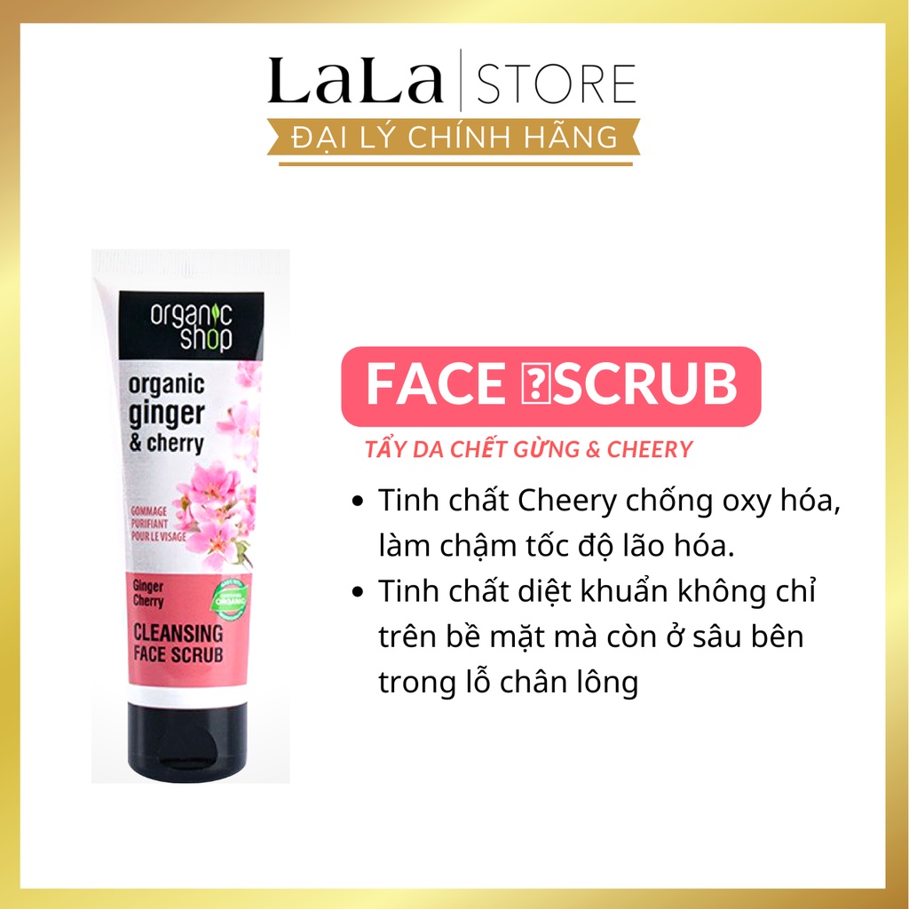 Tẩy Da  Chết Mặt Organic Shop Face Beralus 75ml