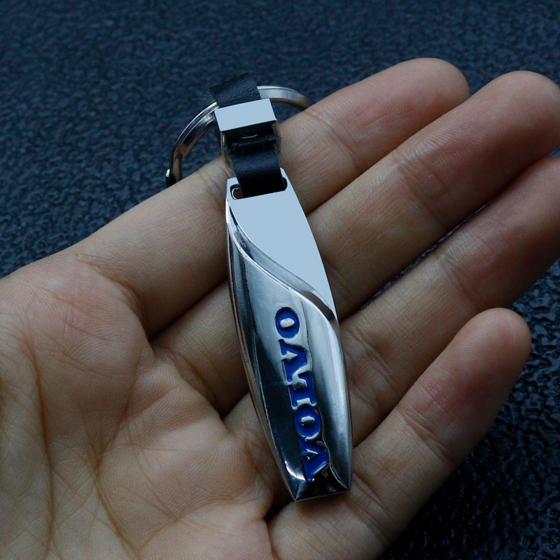 Móc Khóa Kim Loại Hai Mặt In Logo Xe Hơi Volvo XC60 XC80 XC90 V40 V60 S60L S80