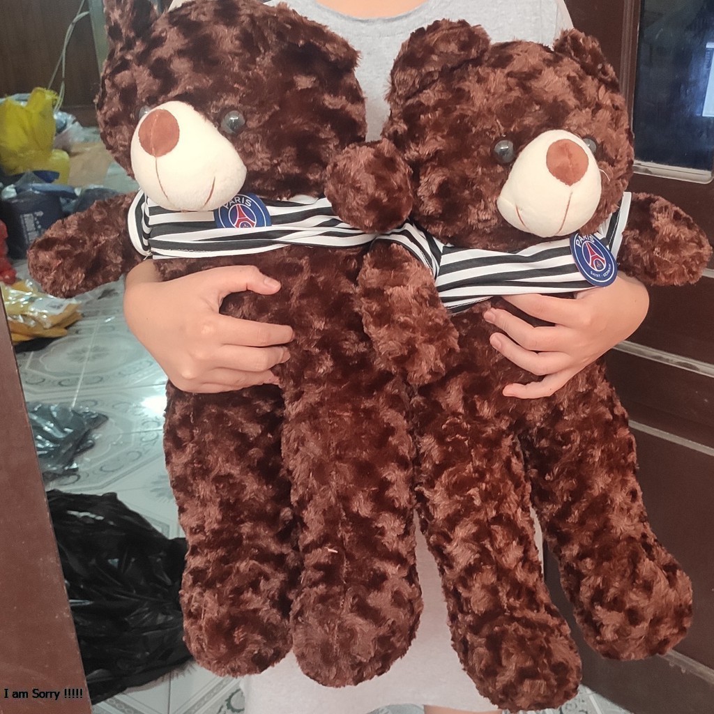 Gấu Bông Teddy Khổ Vải 80cm cao 60cm Cực Dễ Thương Chât Liệu Lông Mịn