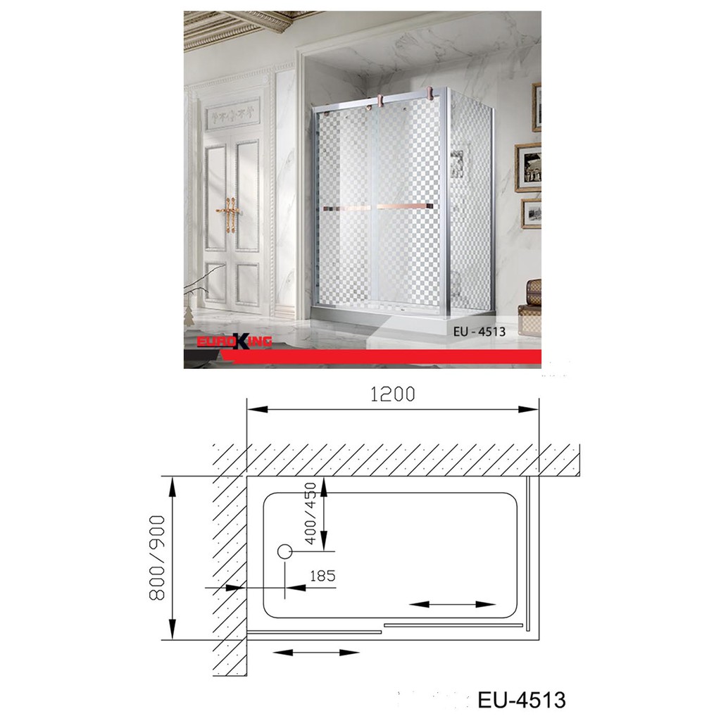 Phòng tắm vách kính Euroking EU-4513