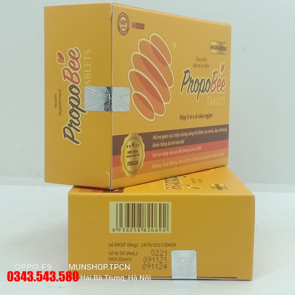 Viên ngậm PropoBee Tablets giảm Ho Viêm Họng