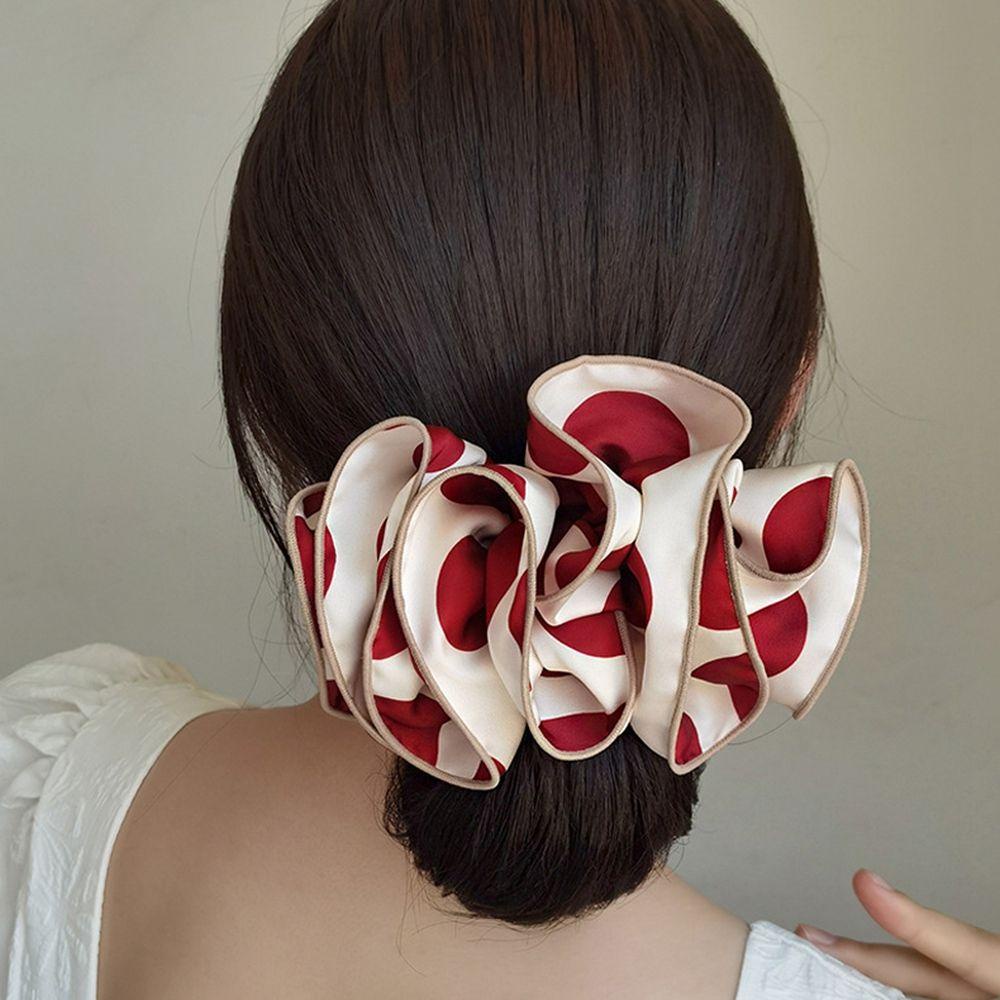 IVORY Kẹp Tóc Vải Satin Dễ Thương Phong Cách Hàn Quốc Cho Nữ