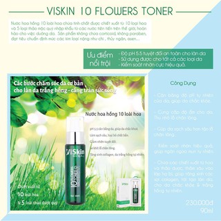 [+1 gói Mask 4in1] TONER TINH CHẤT 10 LOÀI HOA VISKIN - pH 5.5