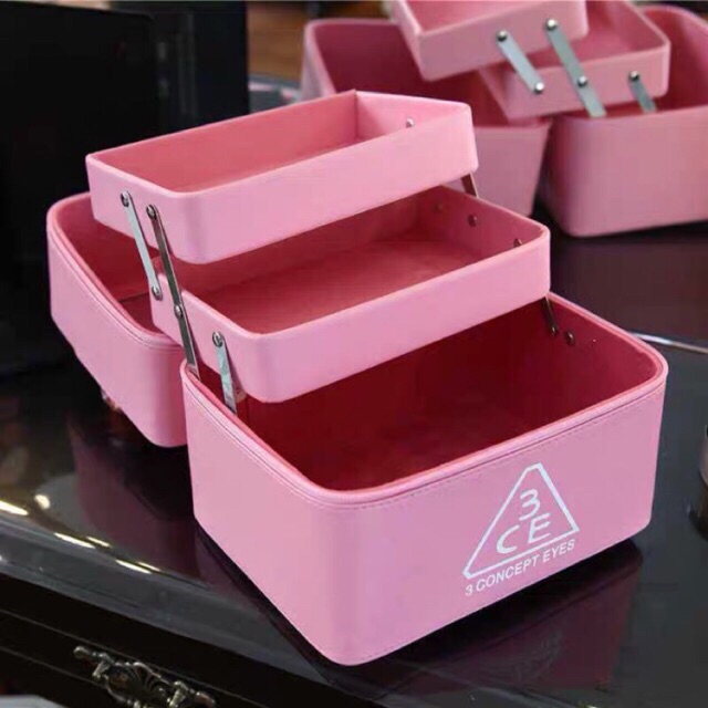 Cốp trang điểm cá nhân mini 2-3 tầng lót nhung mịn kèm gương