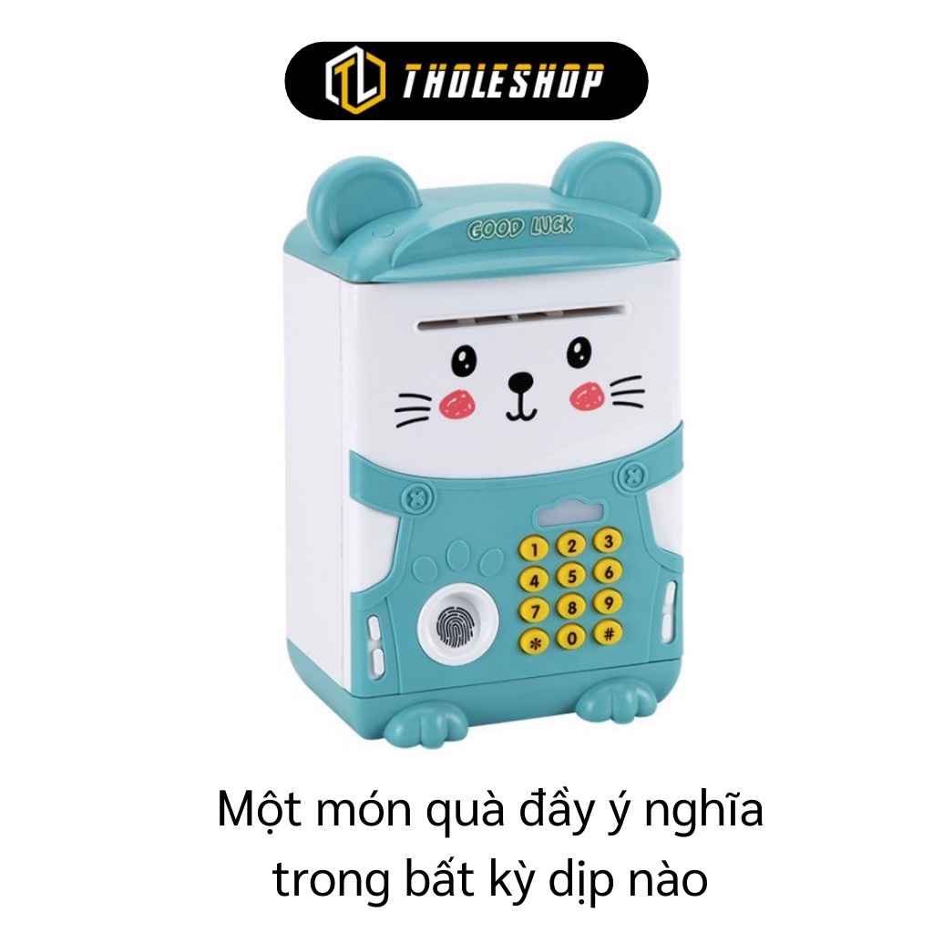 Két Sắt Mini - Két Sắt Thông Minh Hình Mèo Mở Khóa Bằng Vân Tay, Có Nhạc Cho Bé 9660