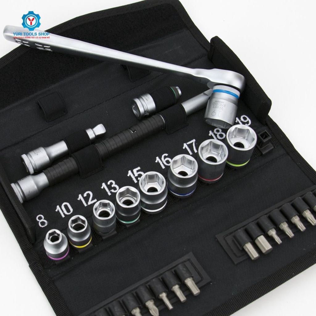 Bộ cần siết tròng cóc Wera hệ mét 8100 SB 8 Zyklop Metal Ratchet Set - 05004048001