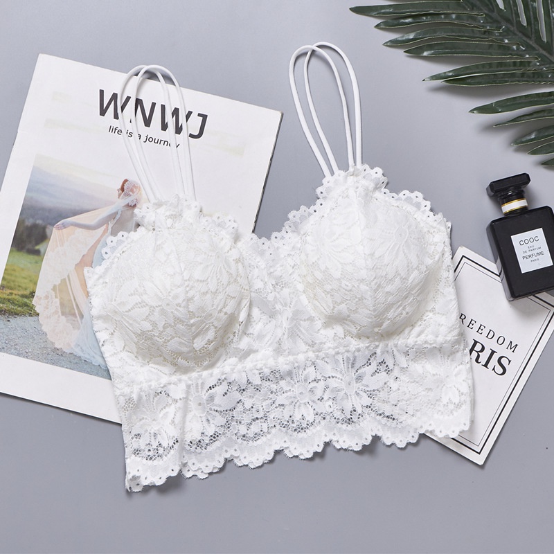 Áo bra nữ phối ren họa tiết cánh hoa dễ thương có đệm tạo form nâng ngực ôm body siêu gợi cảm NORICHIP free ship.