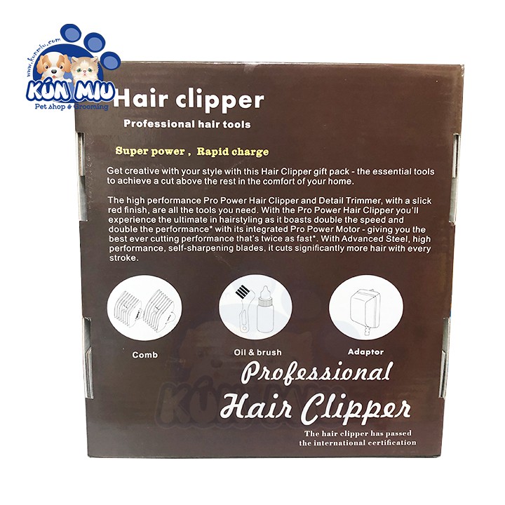 Tông đơ cho chó mèo dòng cao cấp Hair Clipper pin sử dụng 4 tiếng