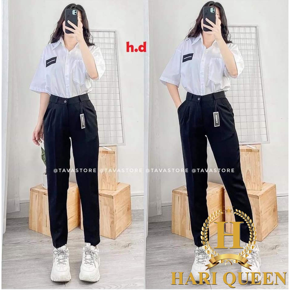 Áo sơ mi ngắn tay logo đen HDA0521