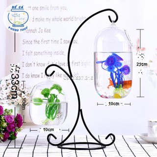 Bể cá mini để bàn phong thủy hình chữ x 02