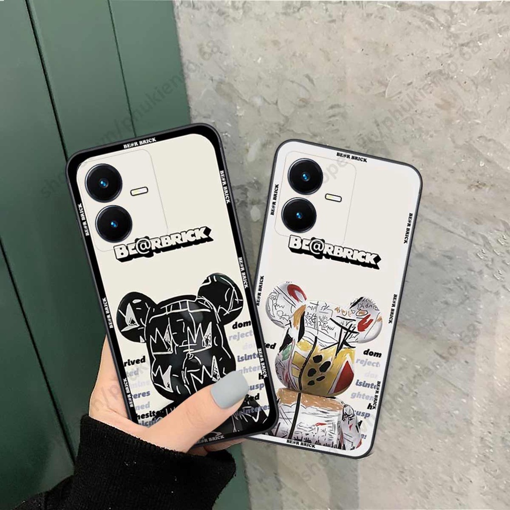 Ốp lưng điện thoại Vivo Y22s elegant, gấu be@rbrick cao cấp, vỏ ốp rẻ đẹp