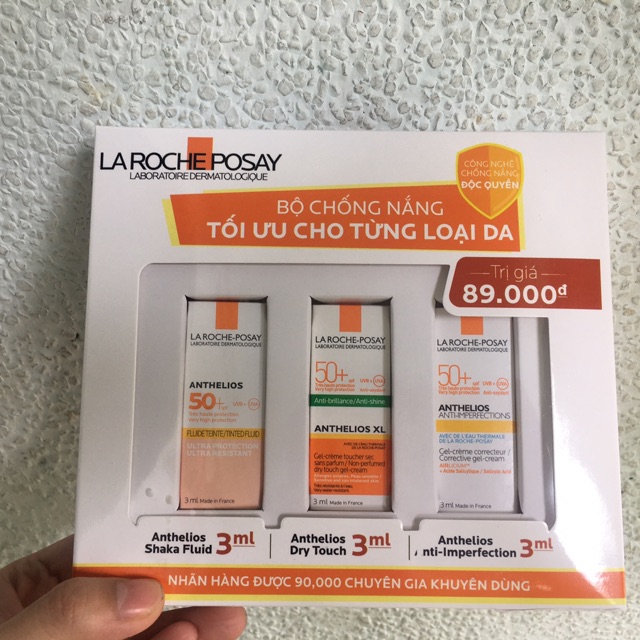 Xịt khoáng, Tẩy trang, 3tuyt kcn, Sữa rửa mặt Lipikar AP+, Toner effaclar, Bộ kem chống nắng test, của Laroche Posay