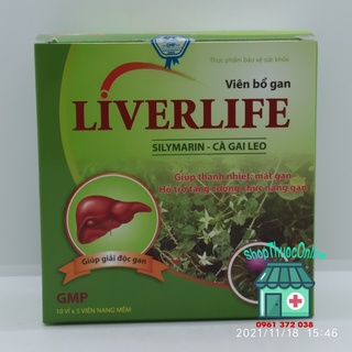 Viên bổ gan liverlife - silymarin - cà gai leo - giúp thanh nhiệt, mát gan hộp 10 vỉ x 5 viên