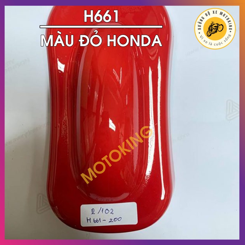 Combo Sơn Samurai màu đỏ honda H661-200 loại 2K chuẩn quy trình độ bền 5 năm gồm 4 chai 2K04 - 102 -H661 - 2K01