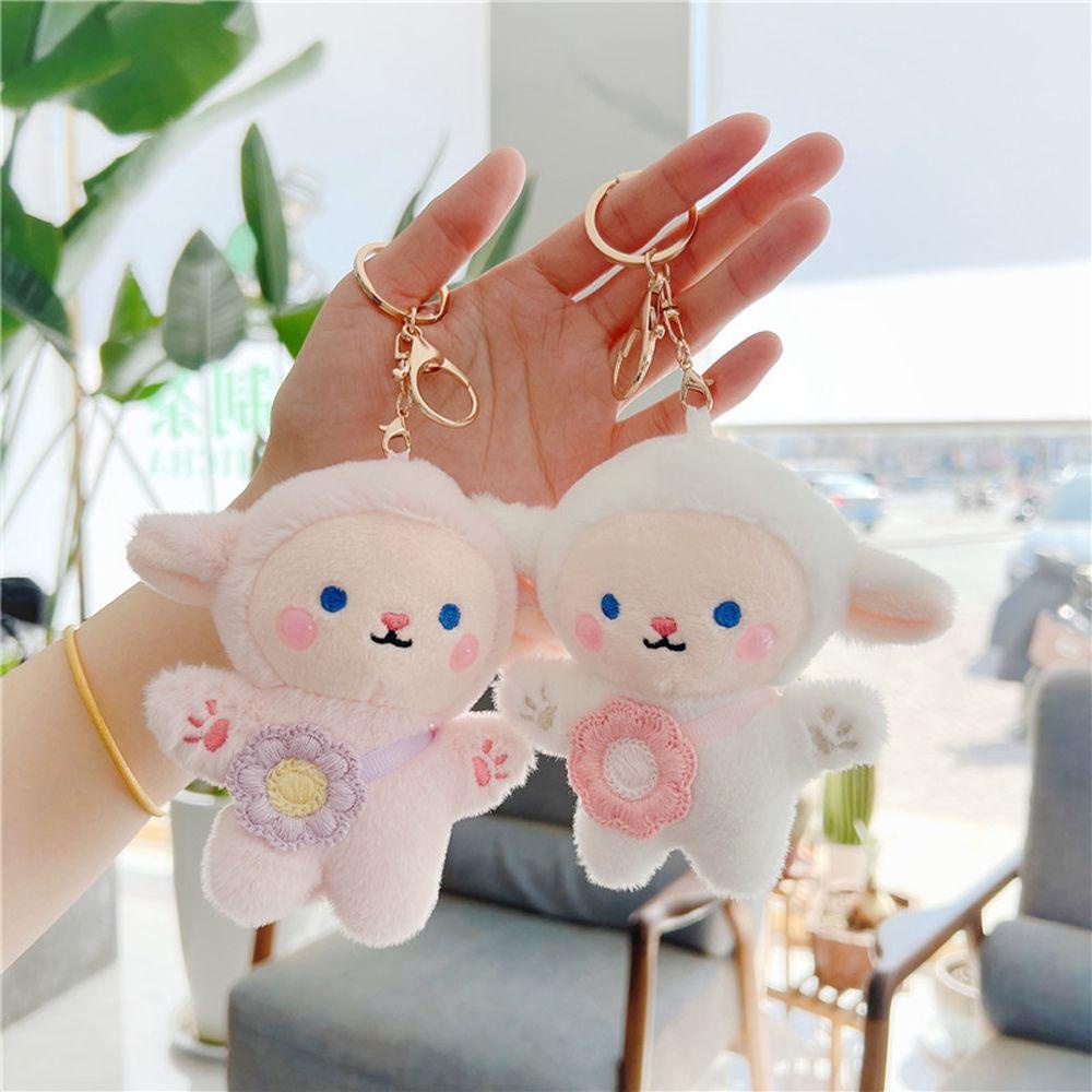 Móc Khóa Hình Cừu Nhồi Bông Hoạt Hình Dễ Thương