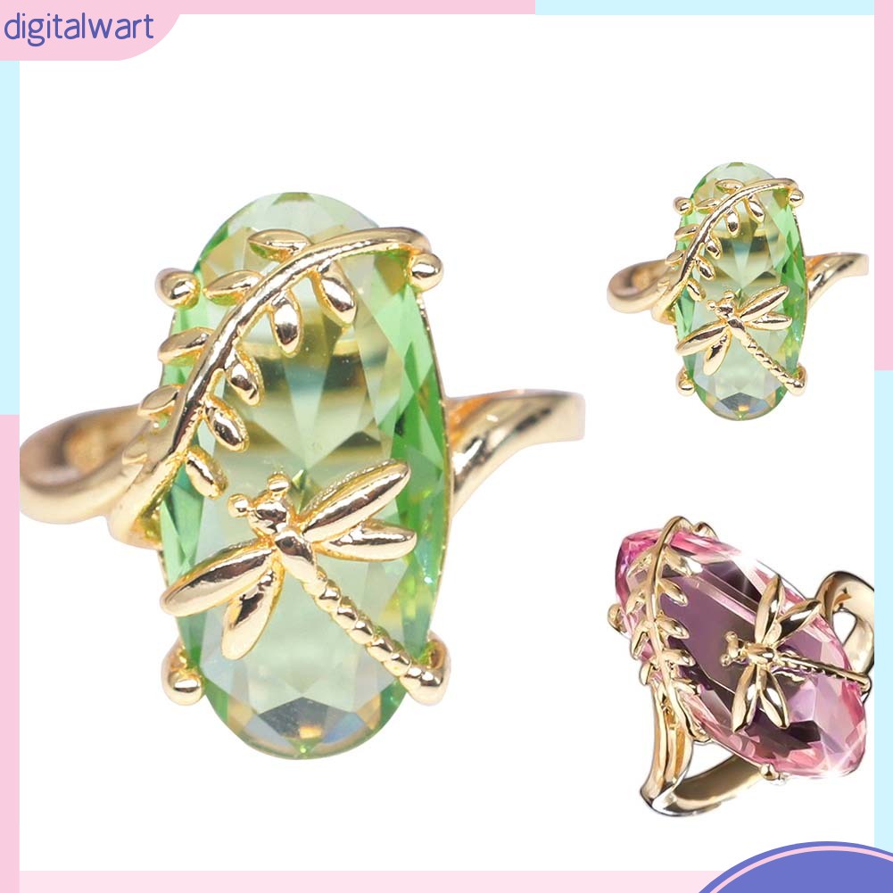 Nhẫn hợp kim hình chuồn chuồn đính đá quý nhân tạo hợp thời trang cho nữ