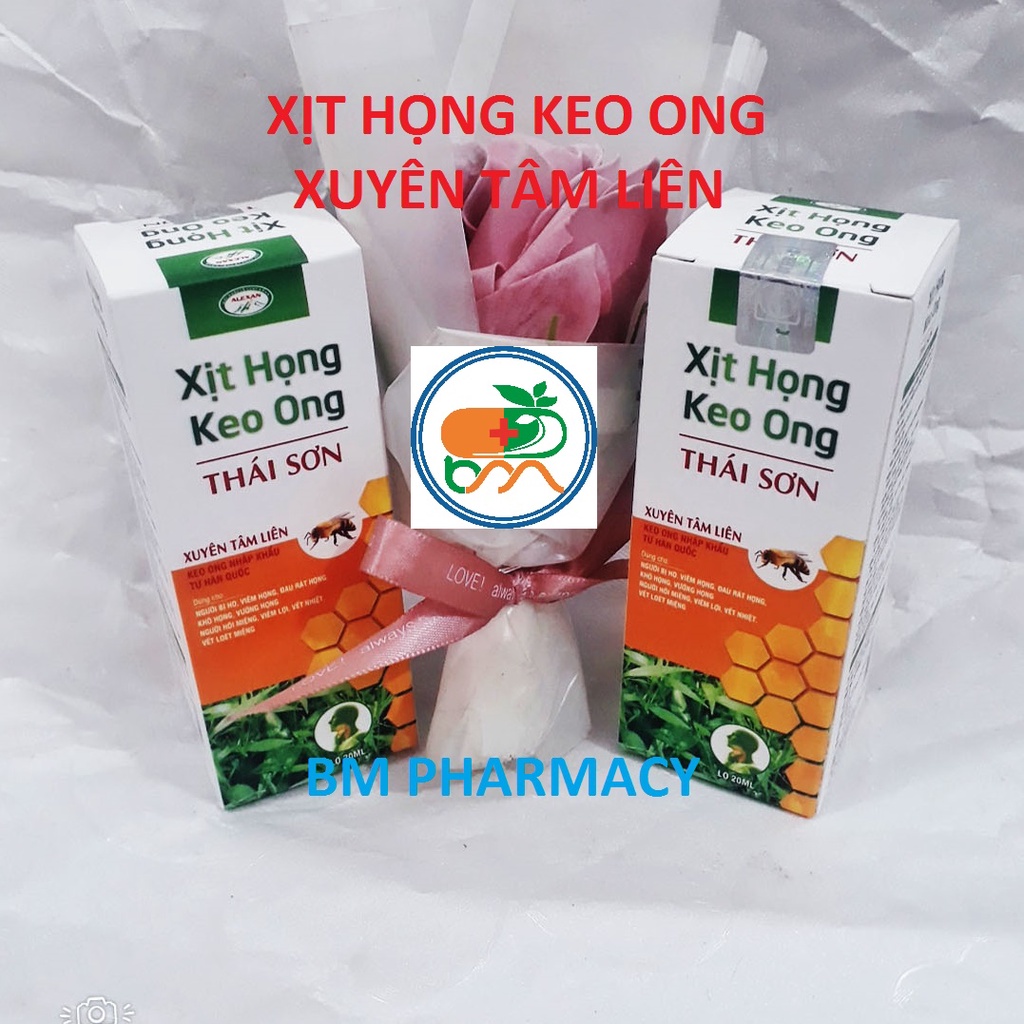 Xịt họng keo ong xuyên tâm liên, giúp kháng khuẩn, giảm viêm họng, viêm lợi; giảm ho khan, ho có đờm, rát họng