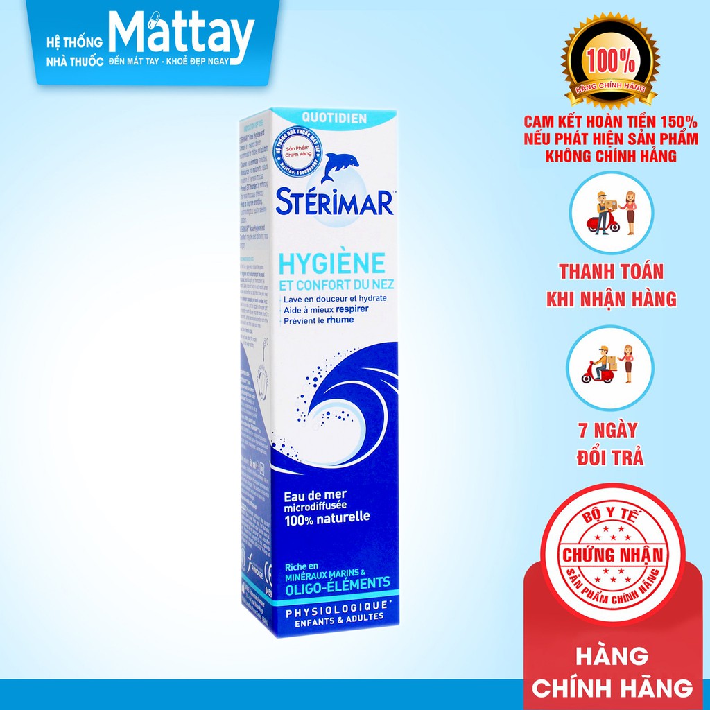 ✅ Sterimar Nose Hygiene And Comfort - Chai 50ml - Làm Sạch Mũi, Thông Mũi