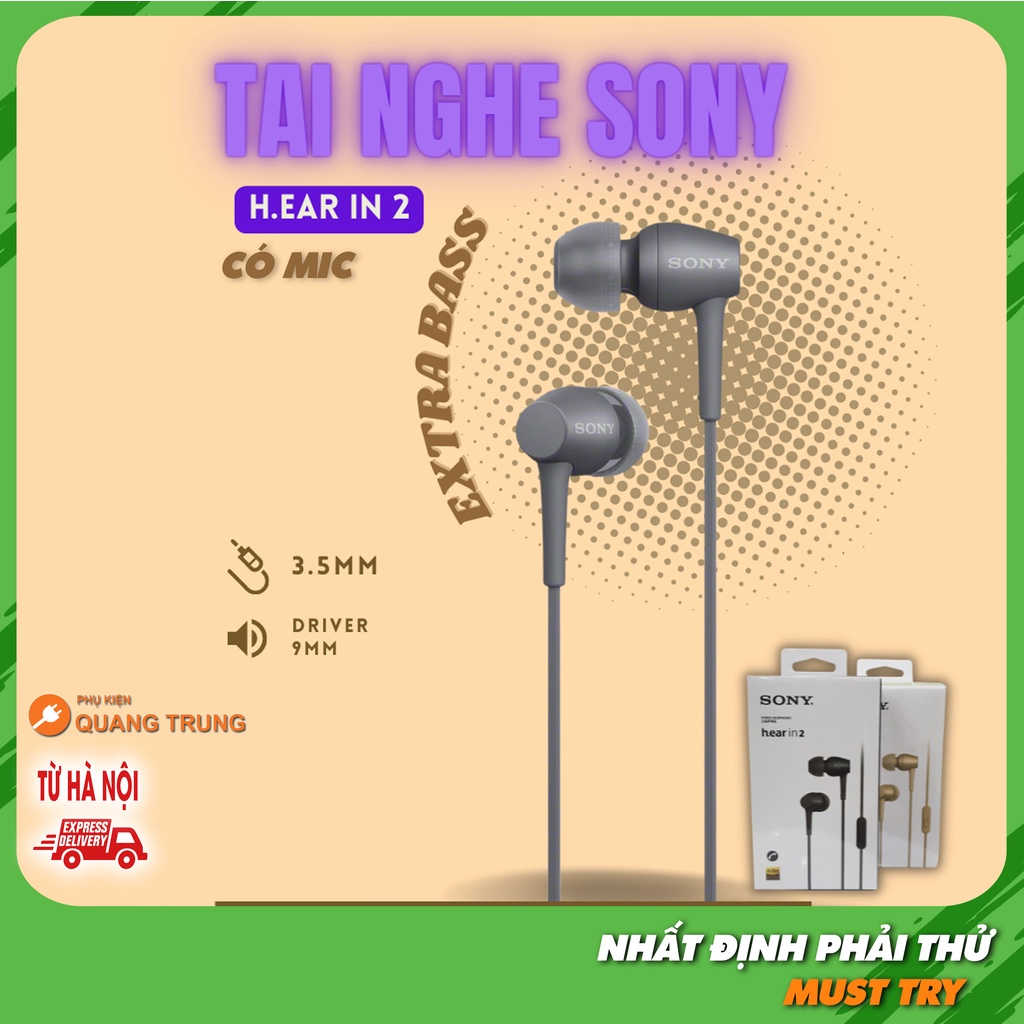 Tai nghe Sony h.ear in 2, âm thanh cao cấp hires audio, chân cắm 3.5mm, hỗ trợ mic đàm thoại