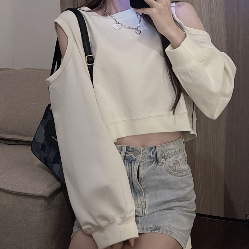 IELGY  Áo sweater Khoét Rỗng Thiết Kế Có Thể Đảo Ngược Cho Nữ