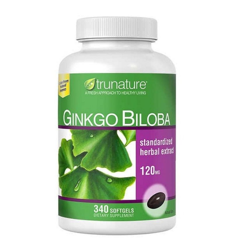 viên uống Bổ não Trunature gingko biloba with vinocetine 120mg của Mỹ 300 viên giúp tỉnh táo tinh thần minh mẫn