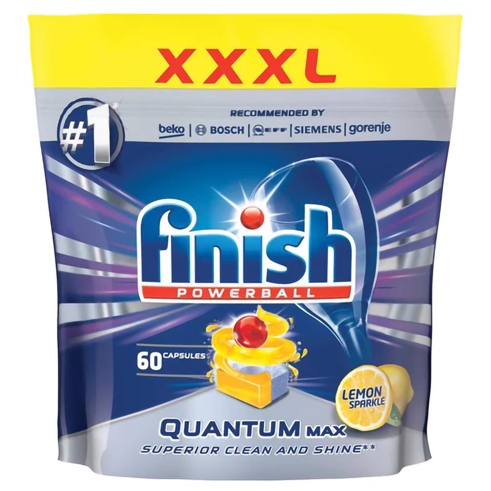 Viên rửa chén bát Finish Quantum Max & Quantum (hương chanh) Túi 72v -60v - 54v - 36v
