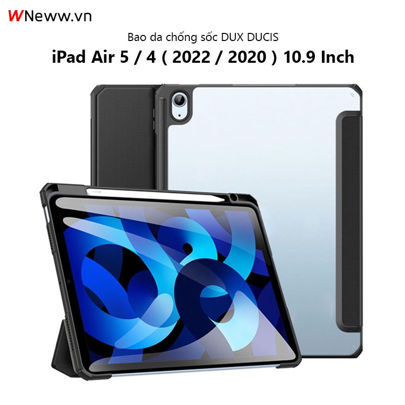 Ốp lưng Dux Ducis iPad Air 5 M1 ( 2022 ) / Air 4 ( 2020 ) Chống sốc, Mặt lưng trong, Kiểu bao da mới