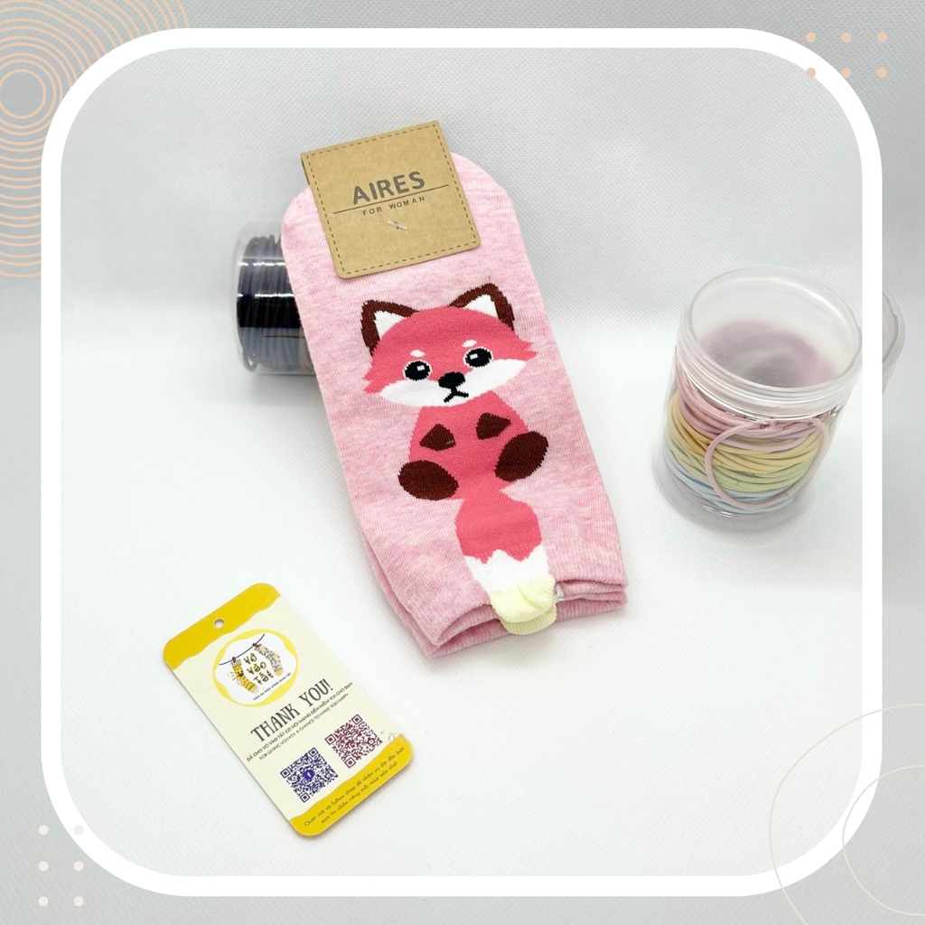 TẤT VỚ NỮ CỔ NGẮN MÈO ĐUÔI DÀI CUTE