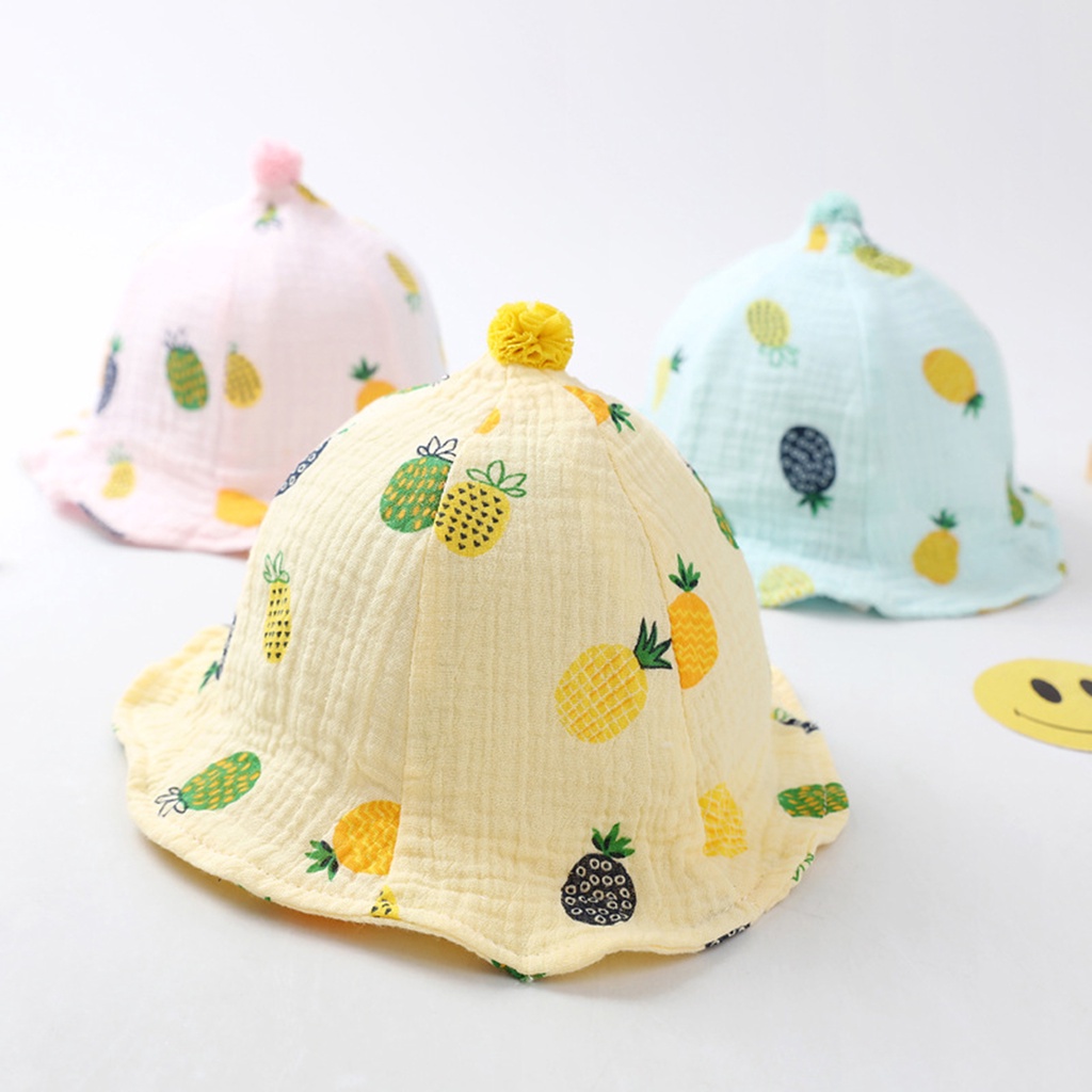 ledmarket Sun Hat Cartoon Fruit Print Sun Protection Skin Friendly Baby Unisex Fisherman Cap for Outdoor