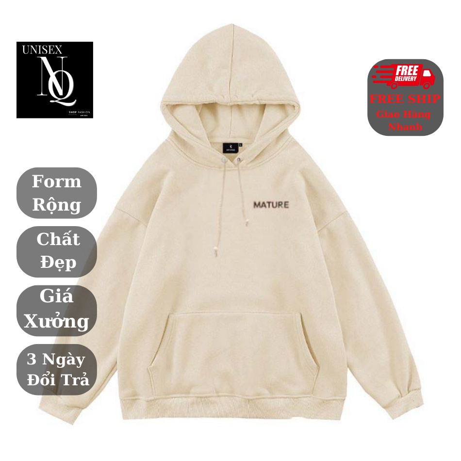 Áo Hoodie Unisex trơn kiểu dáng basic, thiết kế form rộng đẹp, chất nỉ dày dặn chất đẹp giá đẹp