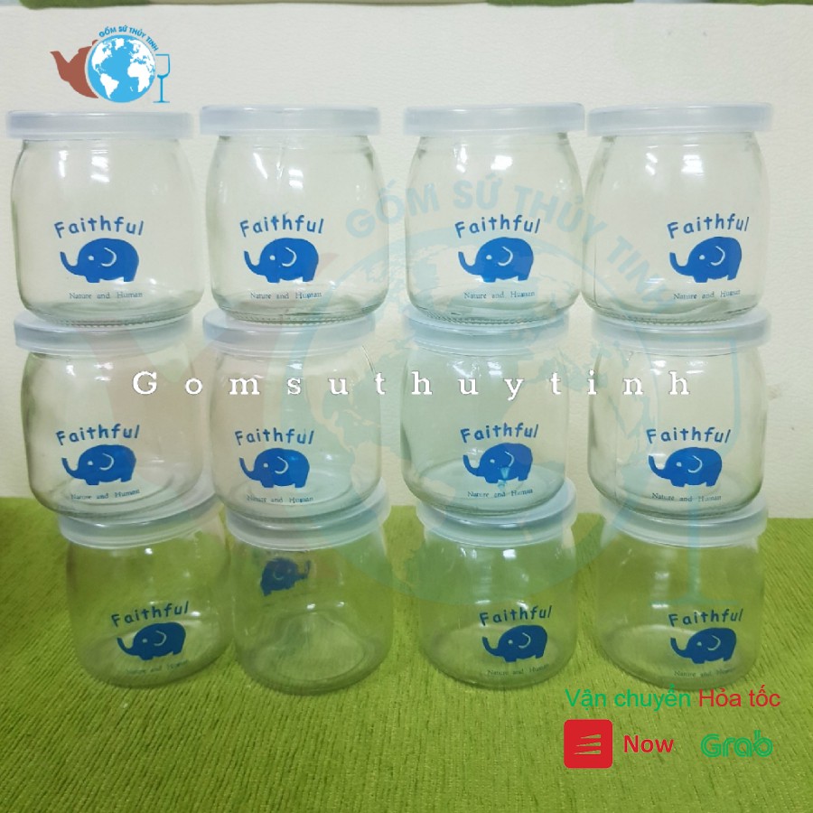 Bộ 6 hũ thủy tinh đựng sữa chua, thưc phẩm 200ml