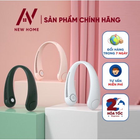 Quạt Tích Điện Mini Quạt Đeo Cổ Không Dây 3 Chế Độ Gió Siêu Mạnh Moda.H
