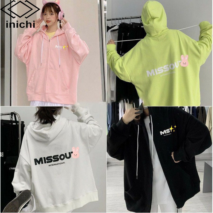 [Mã WABRWA15 giảm 15% đơn 300K] Áo Hoodie INICHI A848 chất nỉ ngoại form rộng có mũ có day kéo cho nam nữ in chữ MISSOUT | BigBuy360 - bigbuy360.vn